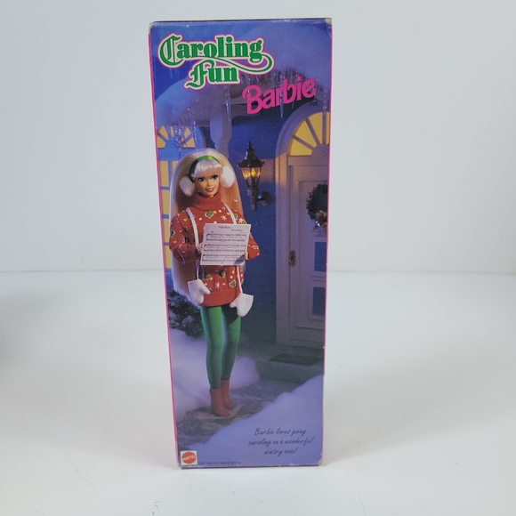 Caroling Fun Holiday Barbie Doll 1995 Christmas Mattel Special Edition 13966 New - Picture 3 of 13